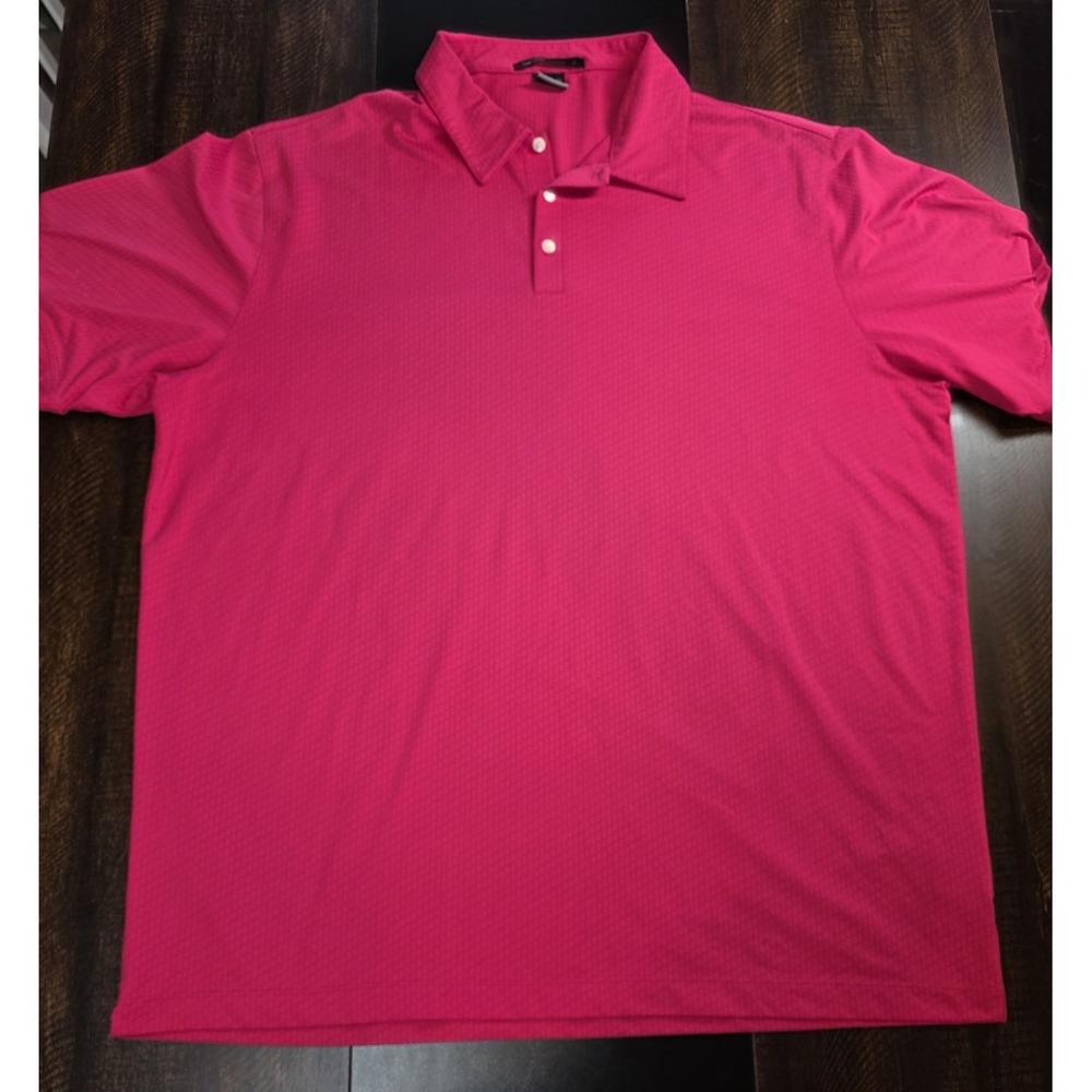 Tiger Woods Collection  Dri-Fit Polo Shirt Hot Pink Golf Short Sleeve‎ sz XXL